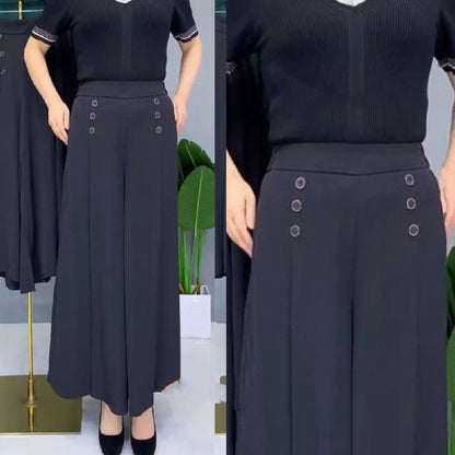 💖【M-5XL】Modna ženska suknja širokih nogavica s visokim strukom na draperiju【Kupite jedan, dobivate jedan gratis】