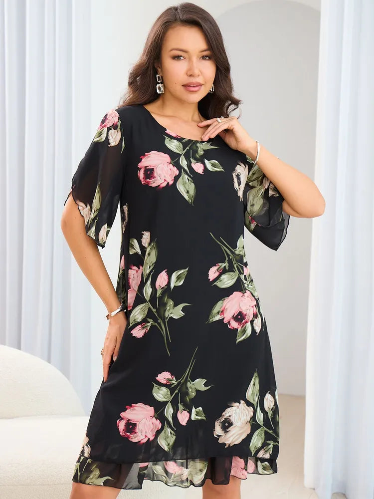 💐【S-5XL】Rochie imprimata eleganta