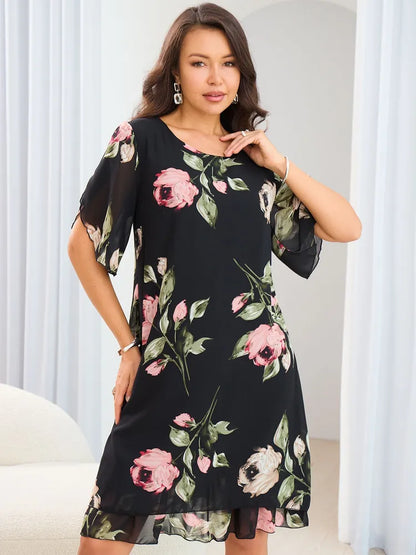 💐【S-5XL】Rochie imprimata eleganta