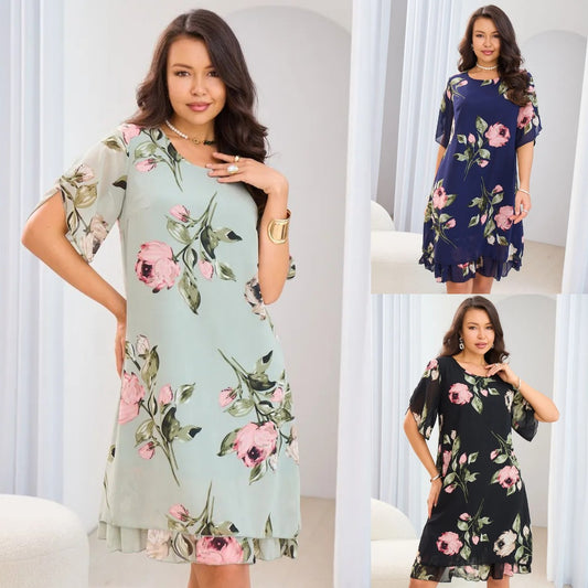 💐【S-5XL】Rochie imprimata eleganta