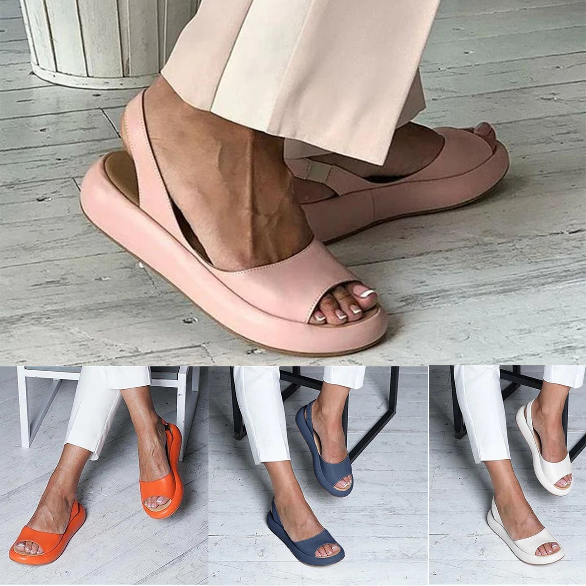 💥【35-43】2024 jednobojne jednostavne i udobne ženske sandale s mekim potplatom
