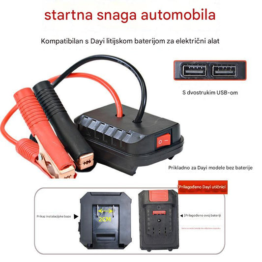 🚗🧰Višenamjenski pretvarač brzog pokretanja akumulatora za automobil【(dvostruko USB sučelje)】-3875063