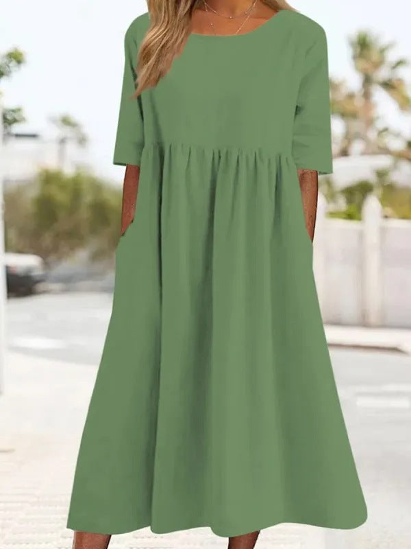 【S-5XL】2023 pamučna ležerna haljina s džepovima